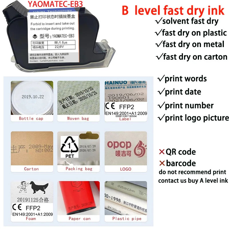 S1730  28 language date number logo expiry date label plastic carton hand jet handheld thermal inkjet printer