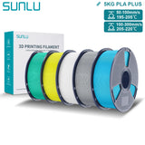 SUNLU Pla Plus 3D Filament 1.75mm Good Toughness Multicolor Neatly Wound PLA+ Filaments for FDM 3D Printing Materials 5KG