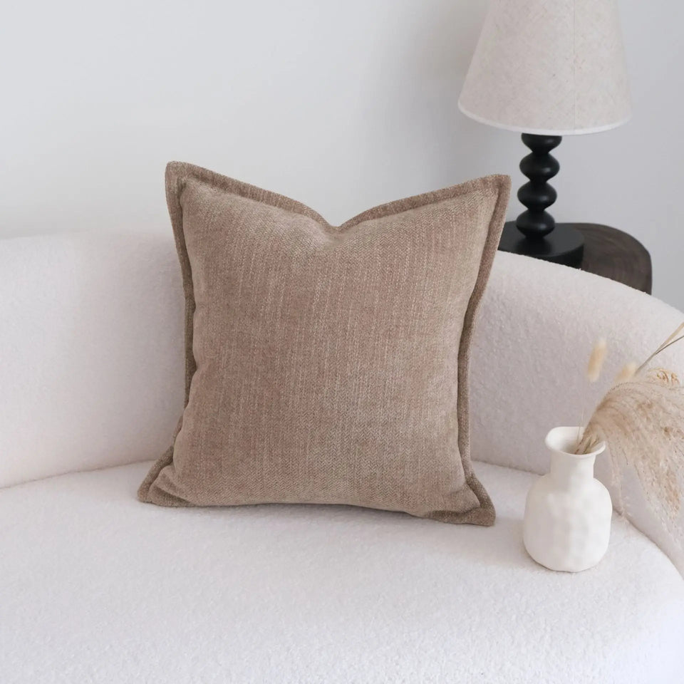 Coffee Brown Maillard Cushion Cover Retro Geometric Jacquard Pillow Case Wabi Sabi Pillow Covers Decorative Modern Luxury Home