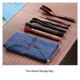 Cotton Tea Utensil Storage Bag, Tea Ceremony Organizer, Gentlemen's Cloth Bag, Portable Travel Accessories, Small Bags