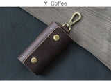 100 % Genuine leather   Multi-function Key Bag High Quality Crazy Horse leather Key Pouch Unisex Leather Business Gift