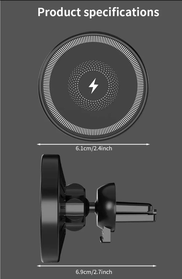 Magnetic Wireless Charger Car 360 Rotation Air Vent Phone Holder Stand Fast Charging Mount For iPhone 17 16 15 14 13 12 Pro Max