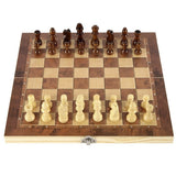 3 in 1 Chess Game Board Folding Storage Wooden Chess Board Sets Exquisite Chess Set Chess and Checkers Game Set
