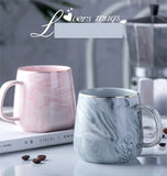 Nordic Ins Style Ceramic Mug Marbled  Gold Rim Coffee Cup Oatmeal Breakfast Cup Valentine's Day present Couple water cups
