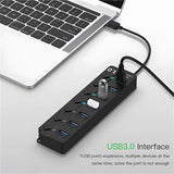 USB Hub 3.0 Multiprise USB High Speed Splitter 4/7 Port 5Gbps Hub Power Adapter with Switch Long Cable with Multiple Expander