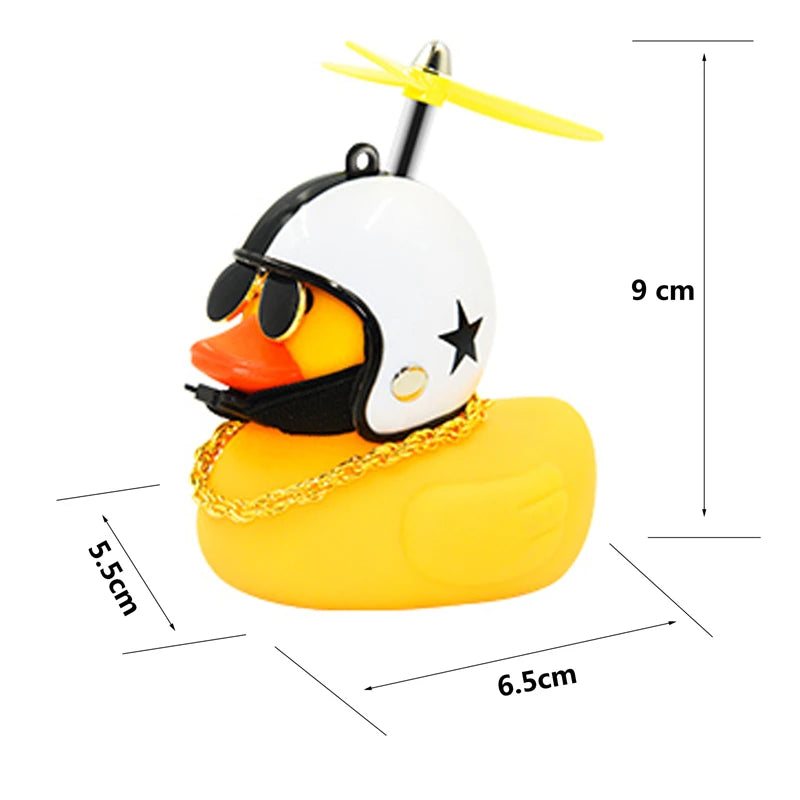 Bicycle Bell Black/Yellow Duck Cartoon Little Ducks Helmet Head Light Shining Duck Bicycle Bells Handlebar Bicycle Accessories