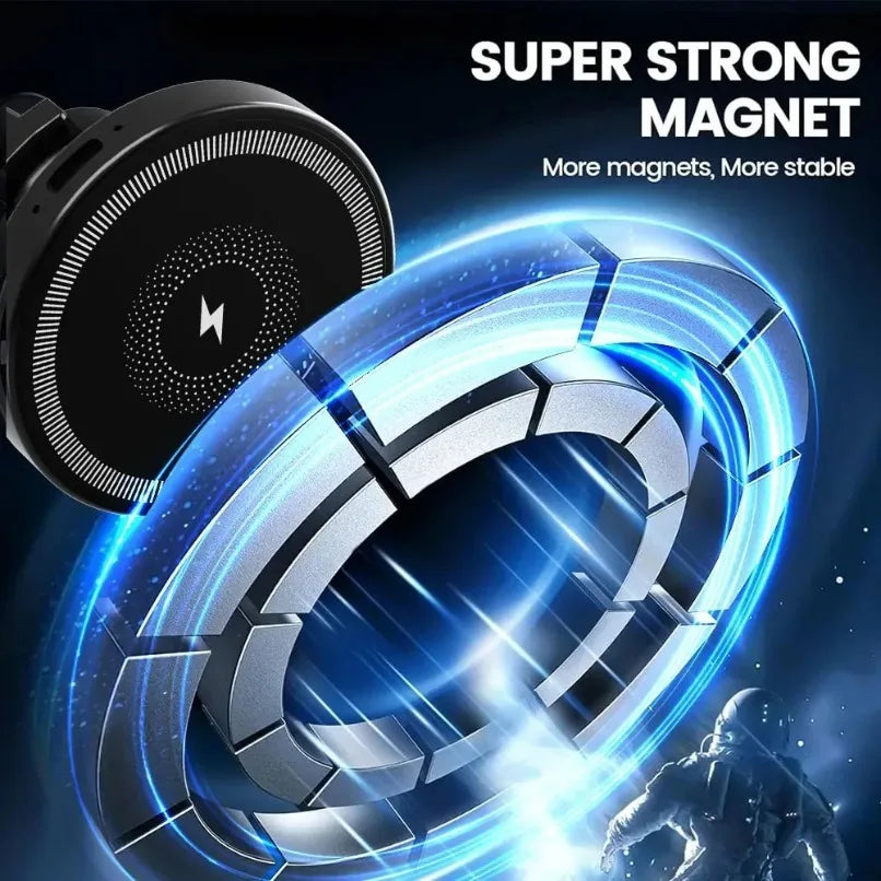 Magnetic Wireless Charger Car 360 Rotation Air Vent Phone Holder Stand Fast Charging Mount For iPhone 17 16 15 14 13 12 Pro Max