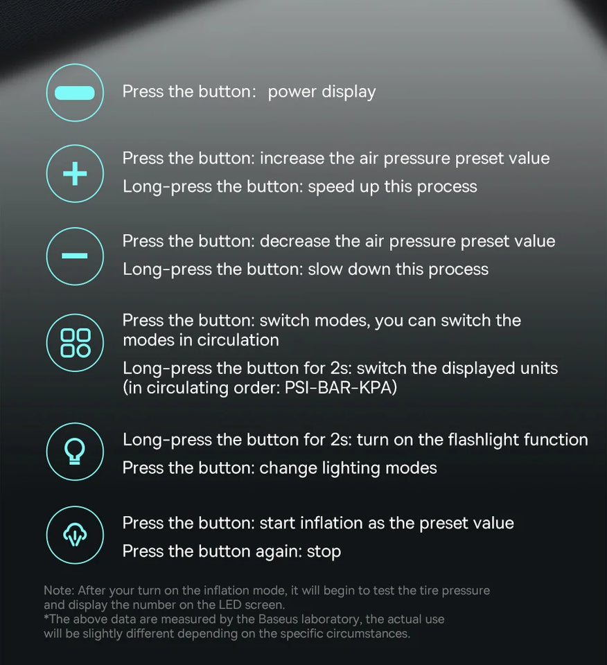 Baseus 2 In 1 Car Air Pump 8000mAh Power Bank Portable Air Compressor with LCD Digital Display Car Tire Inflator Pump