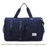 Durable Nylon Travel Duffle Bag, Portable Sports Gym Bag for Overnight Trips Shoulder Duffel Training Bag, Spacious Argyle