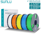 SUNLU Pla Plus 3D Filament 1.75mm Good Toughness Multicolor Neatly Wound PLA+ Filaments for FDM 3D Printing Materials 5KG