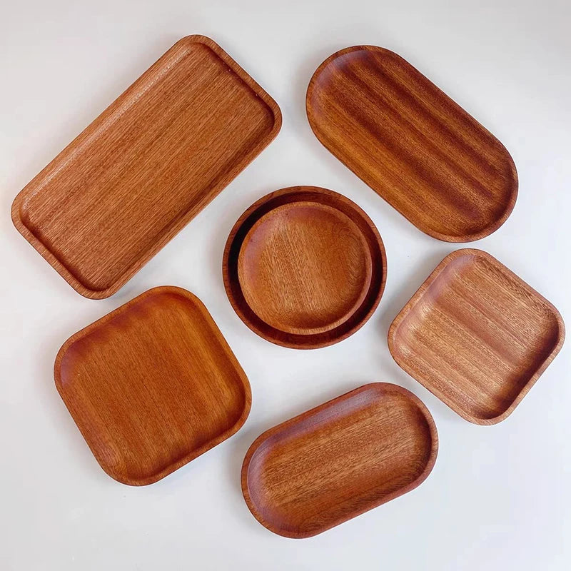 Wooden Tray Whole Piece Walnut No Splicing Wooden Serving Board Natural Cut Wooden Serving Trays Coffee Tea Trays New Tableware