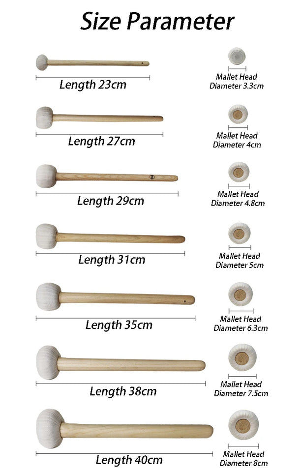Professional Gong Hammer Handmade Gongs Hammer Percussion Musical Instrument Accessories Copper Gong Specific Wooden Mallet