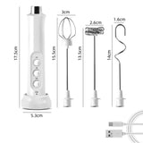3 In 1 Wireless Rechargeable Electric Milk Frother Foam Maker Handheld Foamer High Speeds Drink Mixer Coffee Frothing Wand