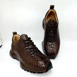 2025 new arrival Fashion crocodile skin&Cow leather causal shoes men,male Genuine leather sneakers pdd717