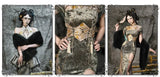Blood Supply Original New Chinese Cheongsam Slim Dress Tie Tassel Jacquard Tunic Waist Sheath Long Trumpet Dresses Festival