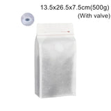 StoBag 50pcs White Cotton Paper Coffee Beans Packaging Bag with/No Valve Sealed for Powder Nuts Storage Stand Up Reusable Pouch