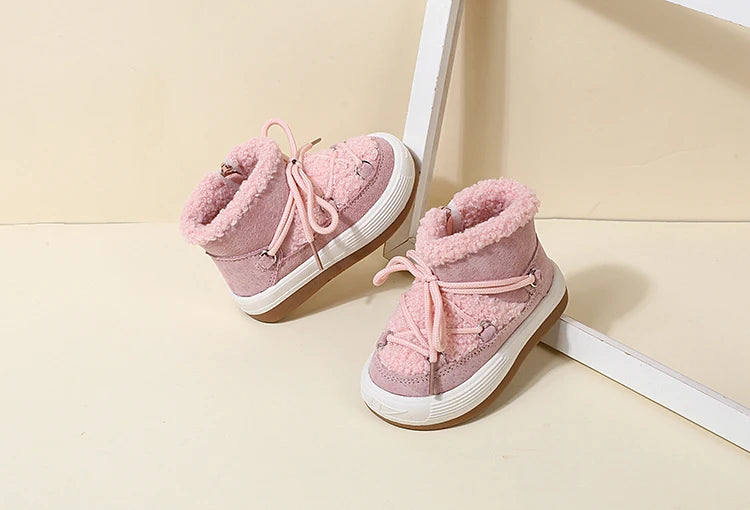 DIMI New Autumn/Winter Baby Boots Warm Plush Rubber Sole Toddler Kids Sneakers Infant Shoes Fashion Little Boys Girls Boots
