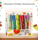 5pcs Plant Fruit Fragrance Hand Cream Sets Moisturizing Handcream Set Hand Care Nourishing Anti Chap Skin Care for Foot