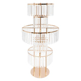 5 Tiers Gold/Silver Wedding Centerpieces Flower Stand Vase Centerpiece Acrylic Flower Stand with Hanging Acrylic