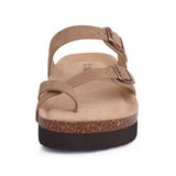 Gacimy Women Fashion Thick Sole Leather Clogs Slippers Classic Women's Mules Cork Clogs Slipper Outdoor Deep Heels Shoes Sandal