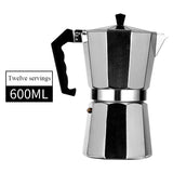 Mocha Coffee Pot Stovetop Espresso Maker Aluminum Silver Coffee Percolator Home Hand-brewed Octagonal Moka Pot Kitchen Utensils