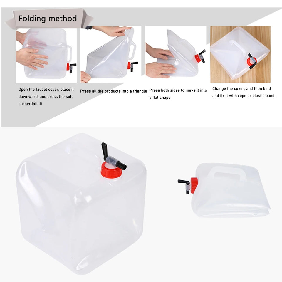 10/15L/18L/20L Thickened Collapsible Water Storage Container Large Capacity Outdoor Camping Drinking Bag Water Tank Bucket