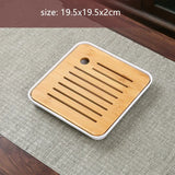Bamboo Tea Tray Household Tea Set Accessories Small Tea Board Water Storage and Drainage Wet and Dry-use Tray Teaware Decorative