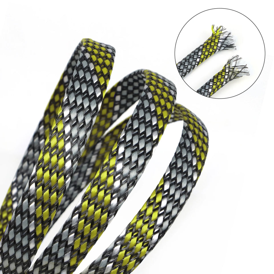 1~100m New  Flexible Braided PP Cotton + PET Yarn Harness Sheath Sleeving Cable Sleeve Wrie Insulated Protection Wrap 4 8 12mm