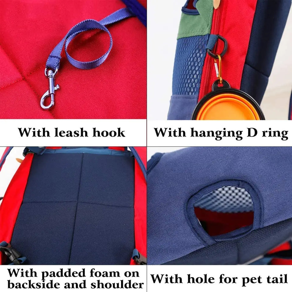 Pet Backpack Carrier for Cats and Dogs, Front Travel Bag, Carrying for Animals, Small and Medium Dogs, Bulldog, Puppy Mochila Pa