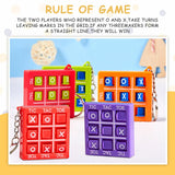 5Pcs Colorful Tic Tac Toe Keychain for Kids Educational Toys Birthday Party Favor Classroom Prizes Goodie Filler Pinata Gift