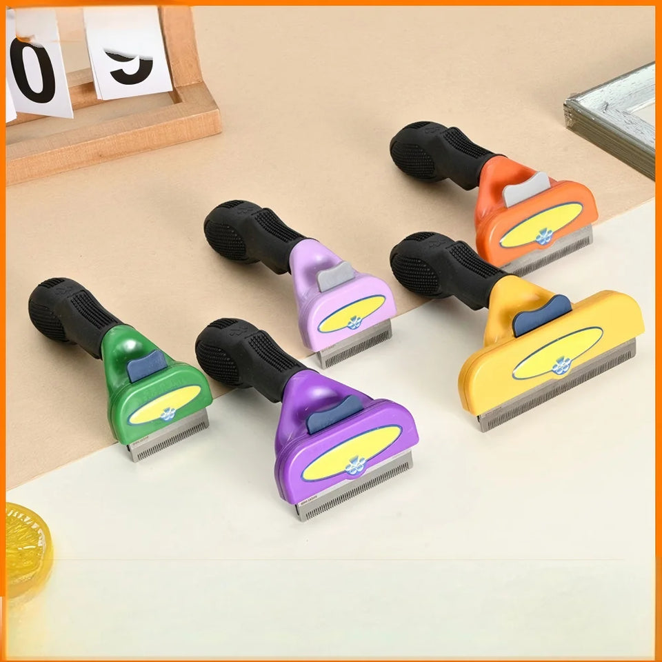 Pet Hair Remover Comb for Dogs Cats Non-Self Cleaning Deshedding Brush for Small Large Breeds Grooming Cleaning Pet Supplies