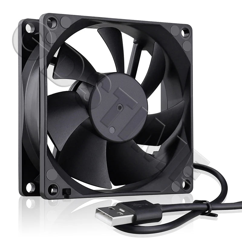 Gdstime DC 5V 12V 24V Fan 80mm*25mm PC CPU Cabinet Cooler Fan 8025 Dual Ball Axial Cooling Fan for Computer Case&Laptop Cooling