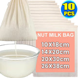 Cotton Strainer Bag Soy Milk Wine Filter Bags Nut Yogurt Clothbags Tea Coffee Juice Filter Net Reusable Kitchen Strainers Mesh