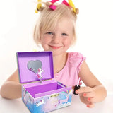 Unicorn Clockwork Music Box Jewelry Storage Box Desk Organizer Cute Little Girl Gift Ring/Necklace/Bracelet/Earring Storage Case