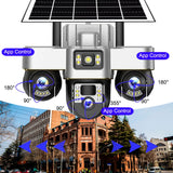 V380 Pro Solar Camera 3 Lens WiFi Security Cameras Outdoor Smart Home Solaire Power PTZ IP 15MP Night Vision CCTV Surveillance