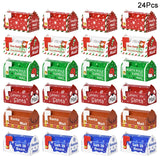 6/24pcs Christmas Mailbox Shape Candy Gift Box Kids Xmas Cookie Snack Packing Box Bag 2024 Navidad Noel Home Decor 2025 New Year