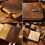 Genuine Leather Sketchbook Retro Painting Notebook Boy"s Girl Student Leather Binding Notebook Classic Handmade Notepad