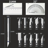 Kit de 13 herramientas de metal para tallar y cortar papel, antideslizante de precisión