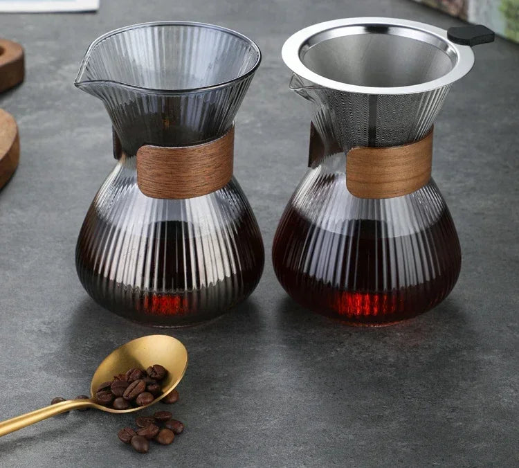 Hand Brewed Glass Coffee Sharing Pot Barista Tools Household Filter Coffee Pot Set Coffeeware Teaware Coffe Accessories