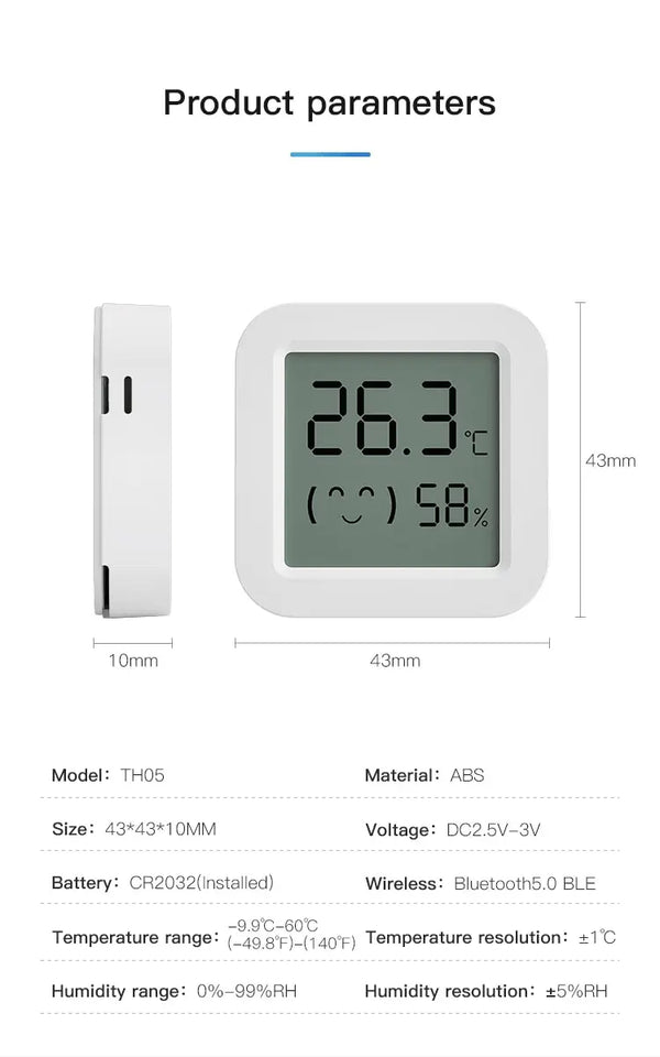CozyLife Smart Thermometer Temperature Sensor Fridge Sensor Mini LCD Digital Display Bluetooth-Compatible Thermometer Hygrometer