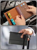 New Solid Color Passport Holder RFID Blocking Ticket Slot Clip Protective Cover Protector Leather Travel Card Bag