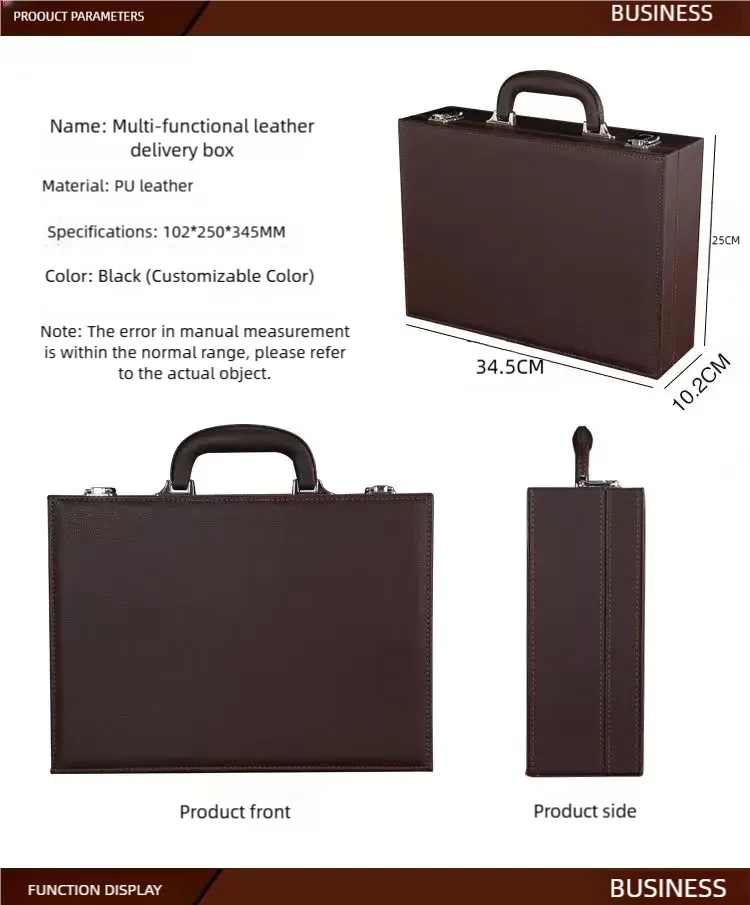 Men's Women's handbags Room Delivery Box Toolbox Information Storage Bag Suitcase Key Leather Business File Box