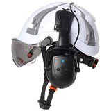CE Safety Cap w/ 5.0 Bluetooth Earmuffs Reflective Stickers Double Goggles Construction Engineer Helmets ABS Industrial Hard Hat