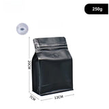 StoBag 50pcs 250g Coffee Beans Packaging Bag with Valve Aluminum Foil Heat Sealing for Powder Tea Nuts Storage Reusable Pouch