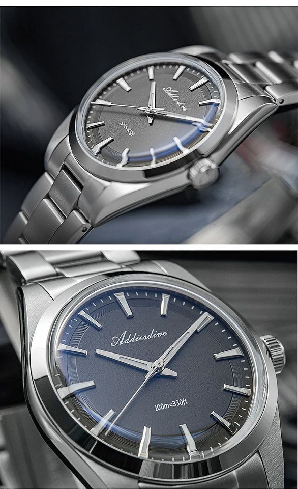 ADDIESDIVE AD2066 Men's Luxury Watch 10Bar Waterproof BGW9 Super Luminous 316L Stainless Steel reloj hombre VH31 Quartz Watches