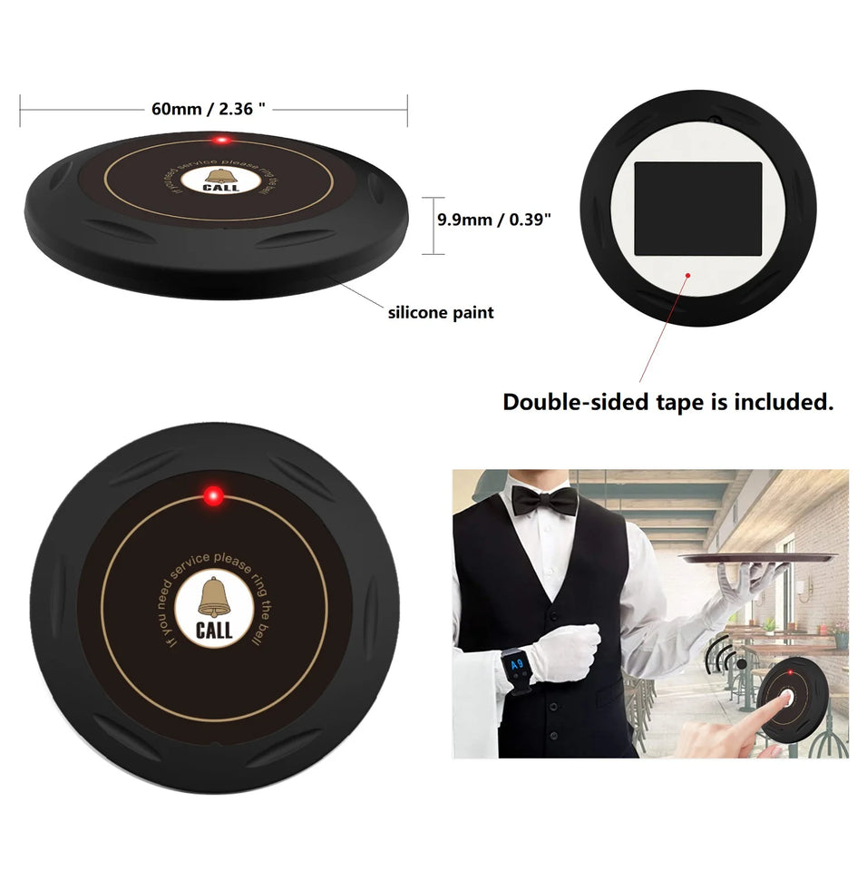 BYHUBYENG Wireless Calling System Restaurant Pager System Display + Calling Buttons for Restaurant Nursing Home Clinic Caregiver