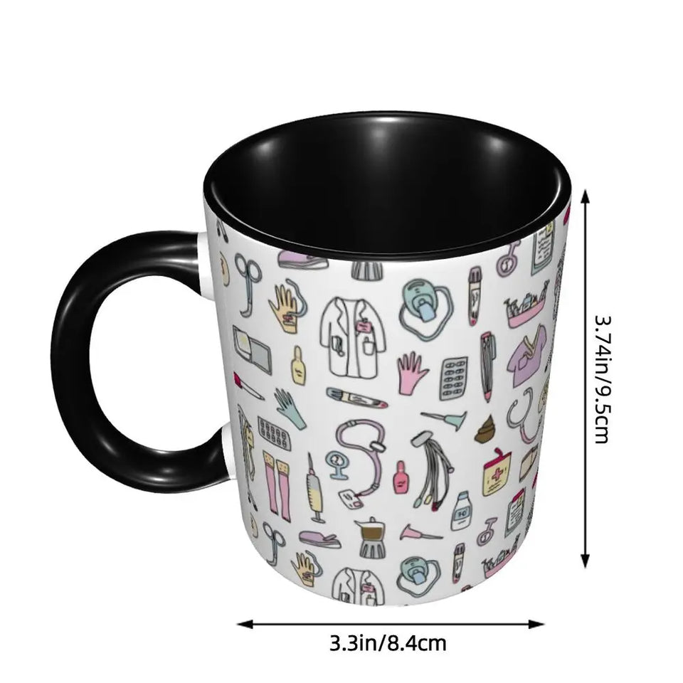 Pink Doctor Nurse Coffee Mugs DIY Customized Enfermera En Apuros Ceramic Milk Tea Mug Cup