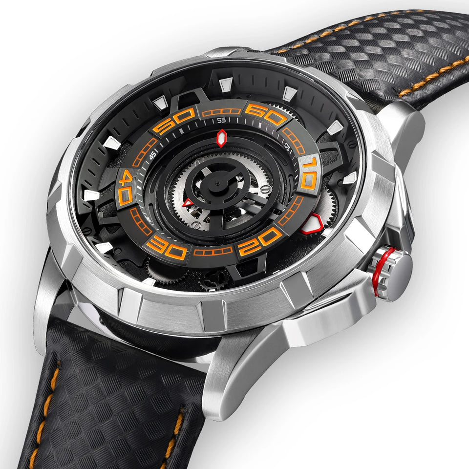 BERNY Automatic Skeleton Watch For Men 3D Dial 5ATM Luminous Sapphire 316L Steel MIYOTA 82S0 Mechanical Top Luxury Men's Watches