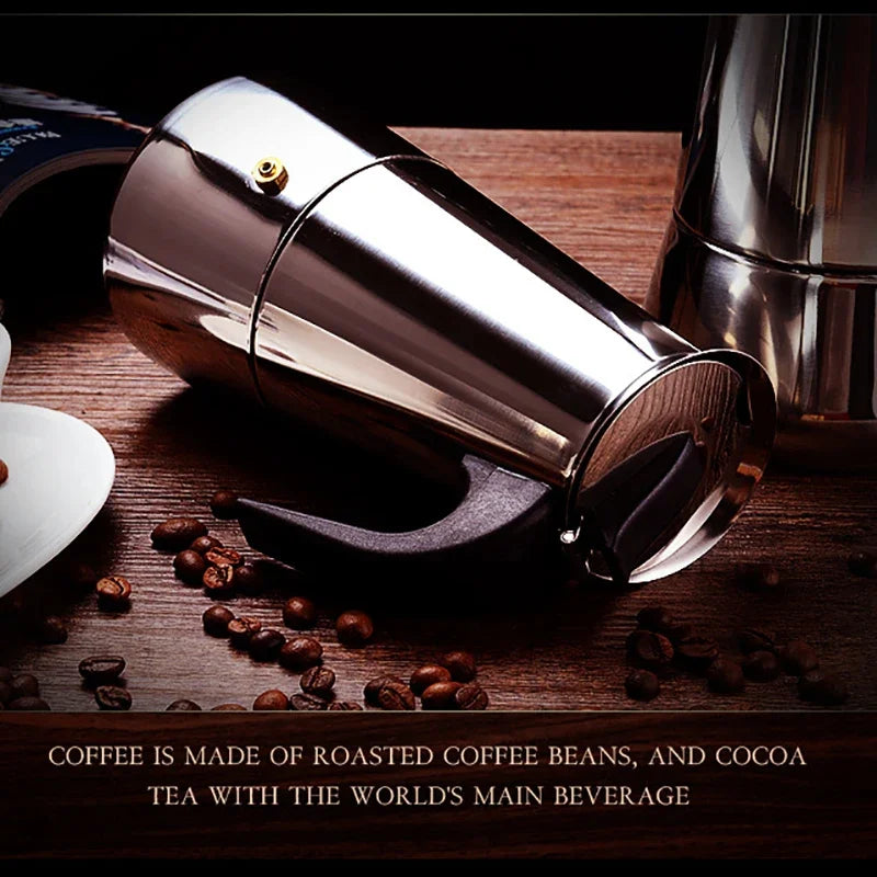 Coffee Maker Machine Moka Pot American Latte Electric Burner Italian French Press Percolator Brew Kettle Stovetop StainlessSteel