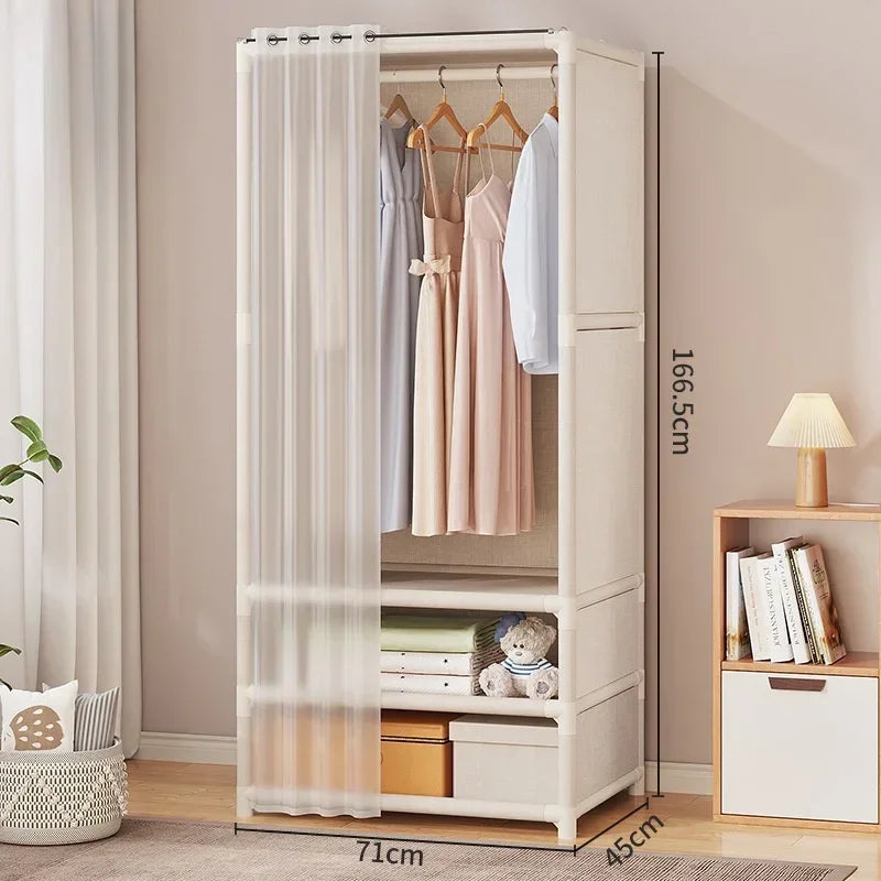 Durable Dustproof Collapsible Closet Large Capacity Wardrobe Easy Assembly Storage Organizer for Bedroom Dorm Daily Arrangement